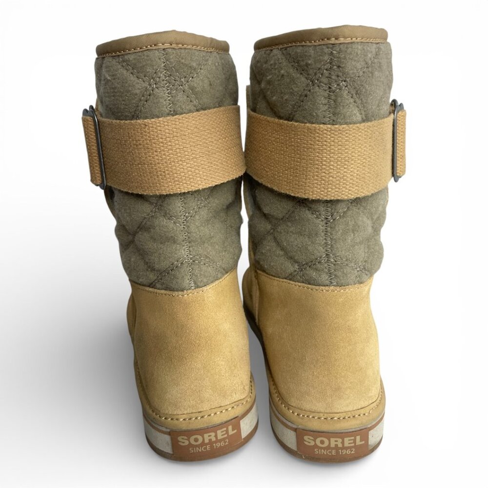 Sorel Campus Beige Tan Suede Leather Insulated Winter Boots NL2068-373 Women's 9 - Picture 8 of 14